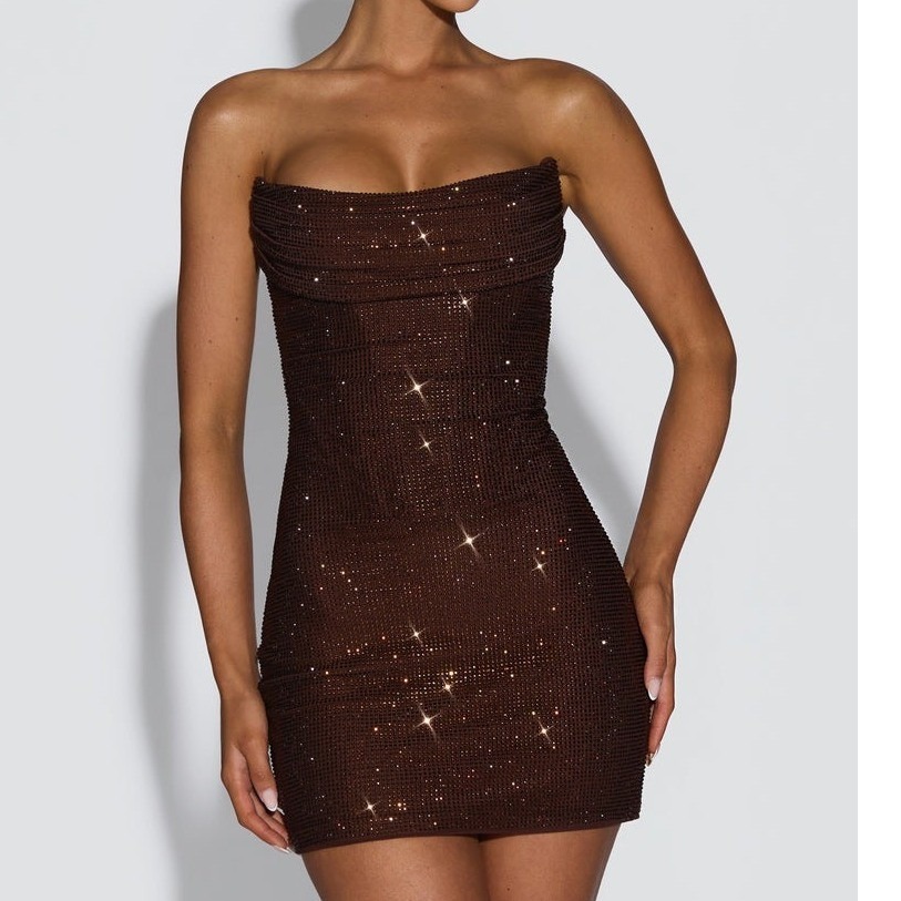 Babyboo Mirabella Mini Dress Plum Brown Xs New With Tags